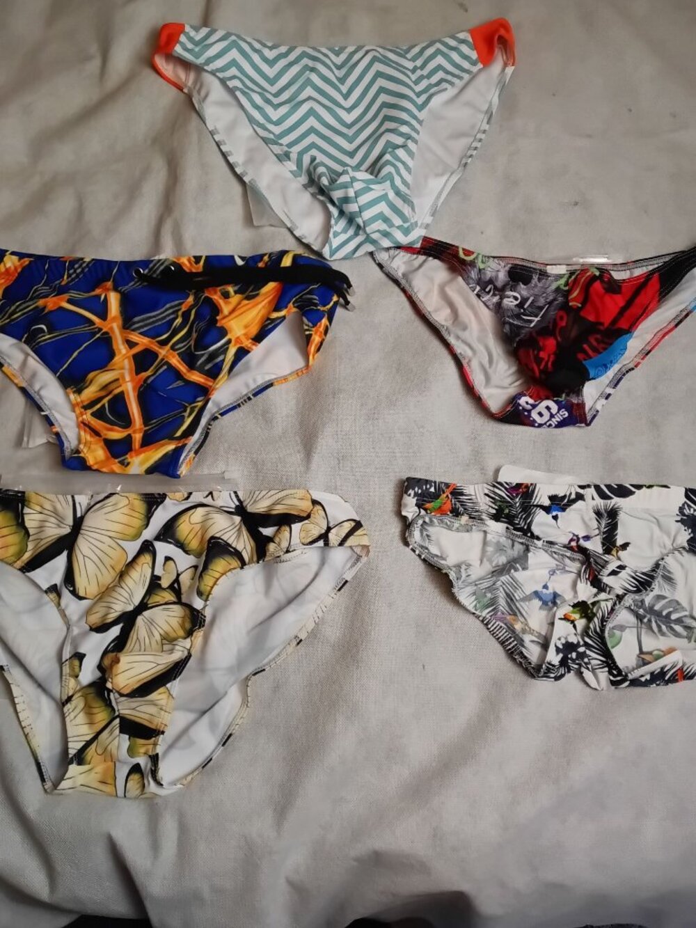 5 Pc Lot Men's Bathing Suit XXL Swimming Briefs Swim Trunks Swimwear NWT wolf